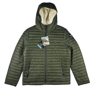 Pajar Reversible Sherpa Lined Puffer Jacket Green Size M